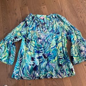 Lilly Pulitzer tunic - blue, green and white, size medium